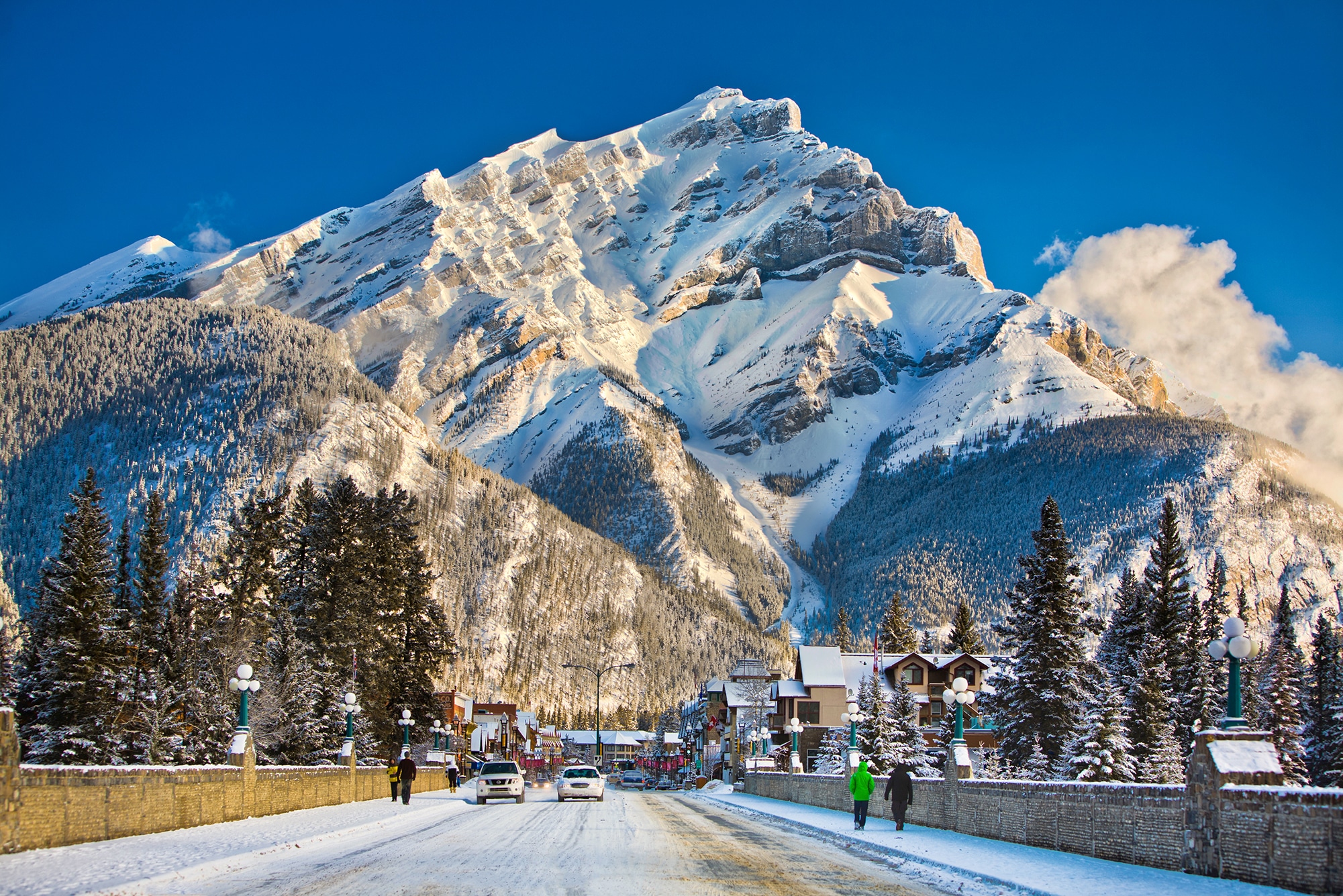 Banff Avenue in the winter